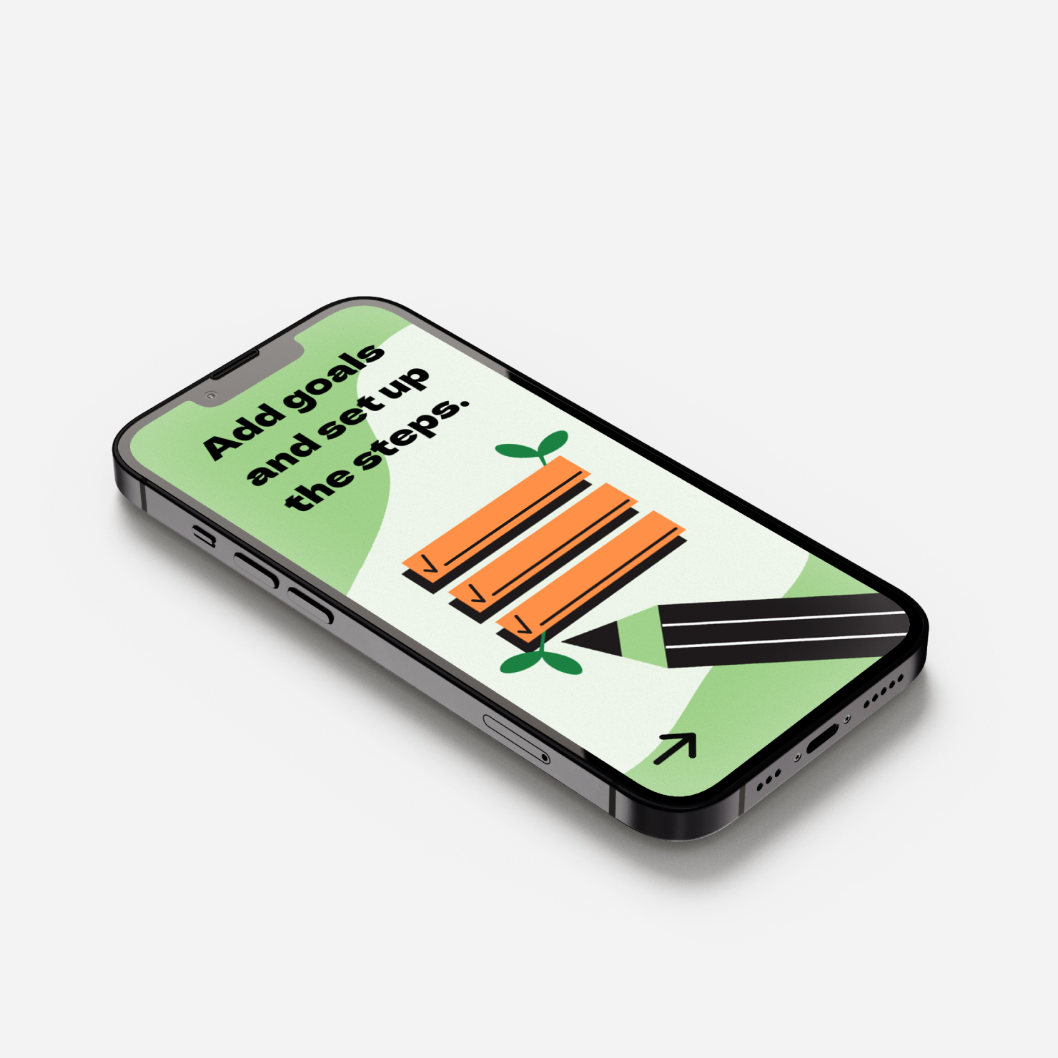 Mockup displaying the grow app on a mobile phone